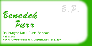 benedek purr business card